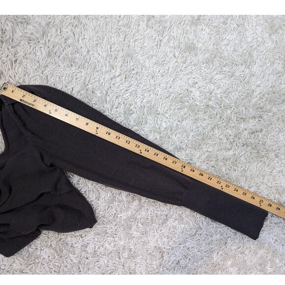 LPA Puff Sleeve Knotted Cropped Sweater Gray Size Small - Picture 10 of 16